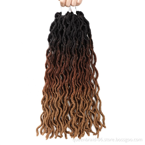 Gypsy Synthetic locs CrochetHair 18'' Ombre Synthetic Braiding Hair Wavy Dreadlocks Crochet Braids Curly Wavy Crochet Braid